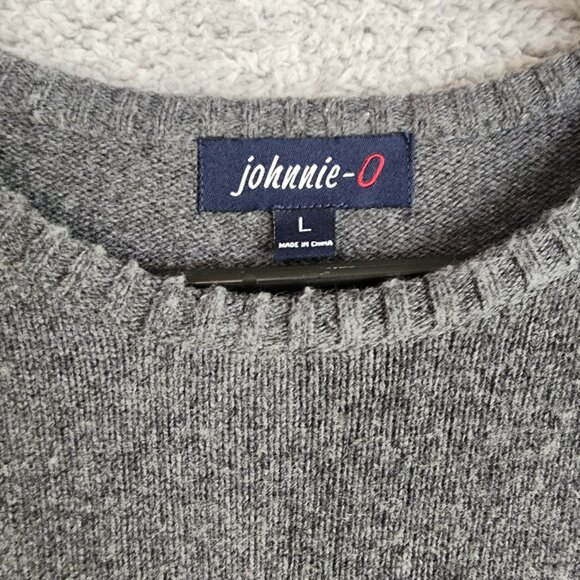 Johnnie-o Mens Sweater Large Gray Wool Blend Long Sleeve Pull Over - Picture 7 of 9